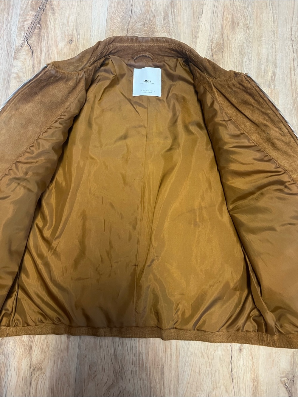 Mango MNG Genuine Leather Suede Patchwork Jacket Size Small - Picture 5 of 7